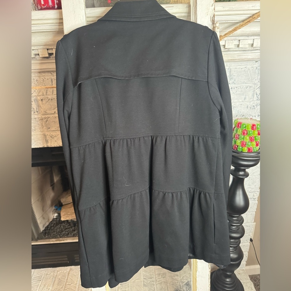 INC International Concepts Black Trench Coat with Gold Buttons - Picture 7 of 7